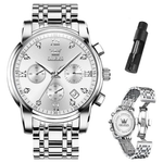 OLEVS Men's Stainless Steel Analog Quartz Silver Watch (Various)