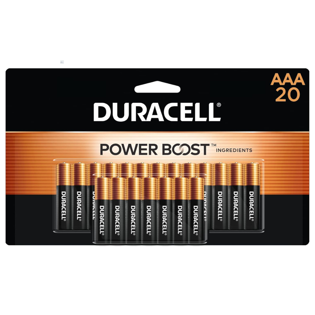 20-Count Duracell CopperTop AAA Alkaline Batteries W/Long-lasting Power