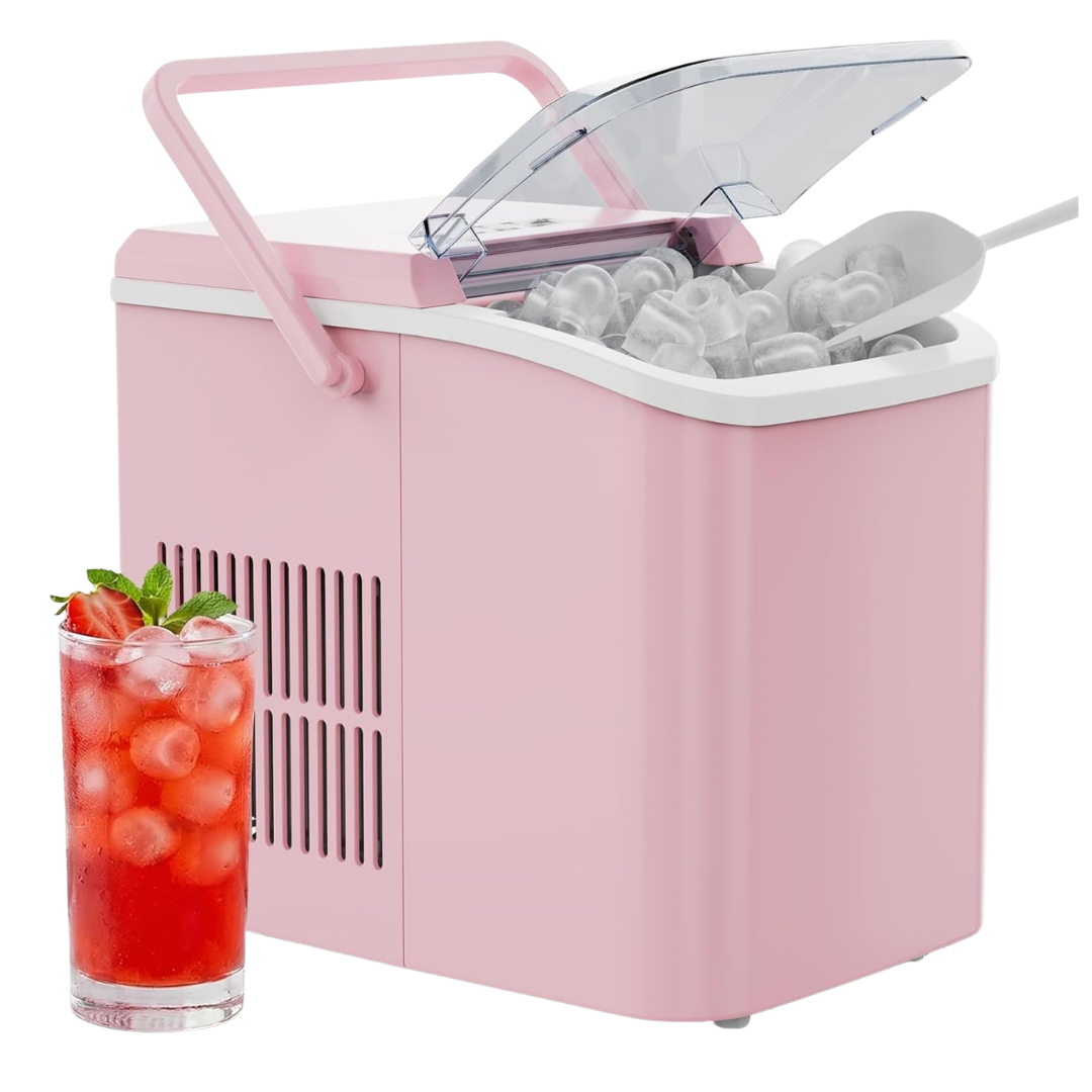 26lbs Ice Maker Machine With Handle, Basket & Scoop