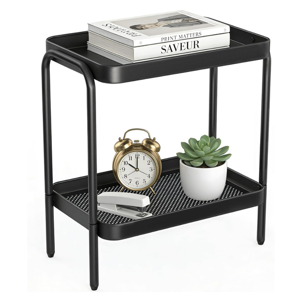 NobleForm 2-In-1 2-Tier End Table With Storage Shelves