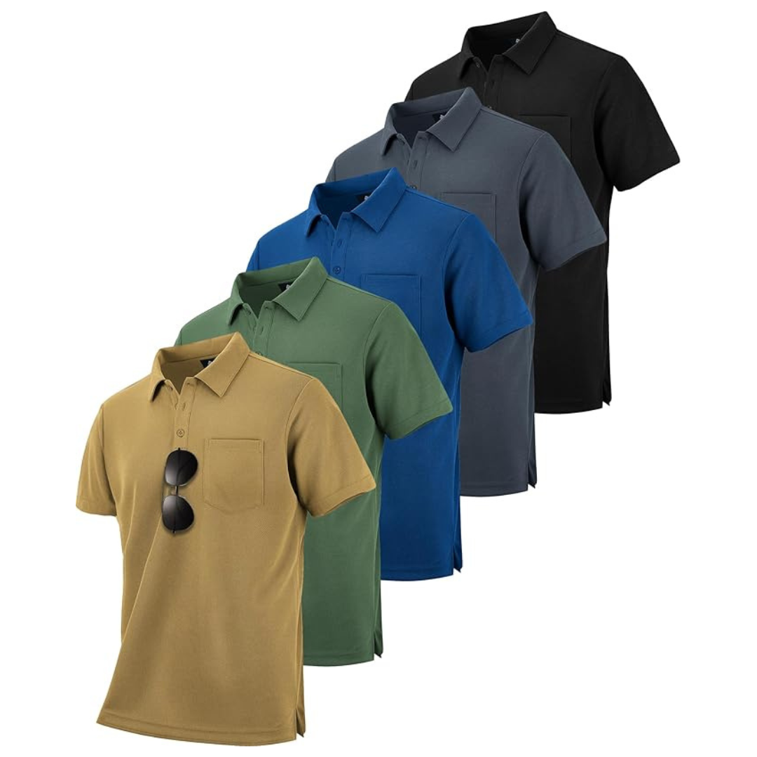 5 Pack Quick Dry Polo Shirts For Men