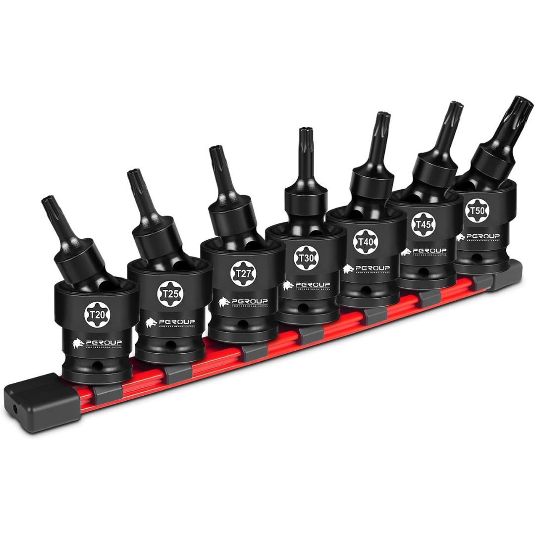 7-Piece 3/8" Drive Universal Swivel Impact Torx Socket Set
