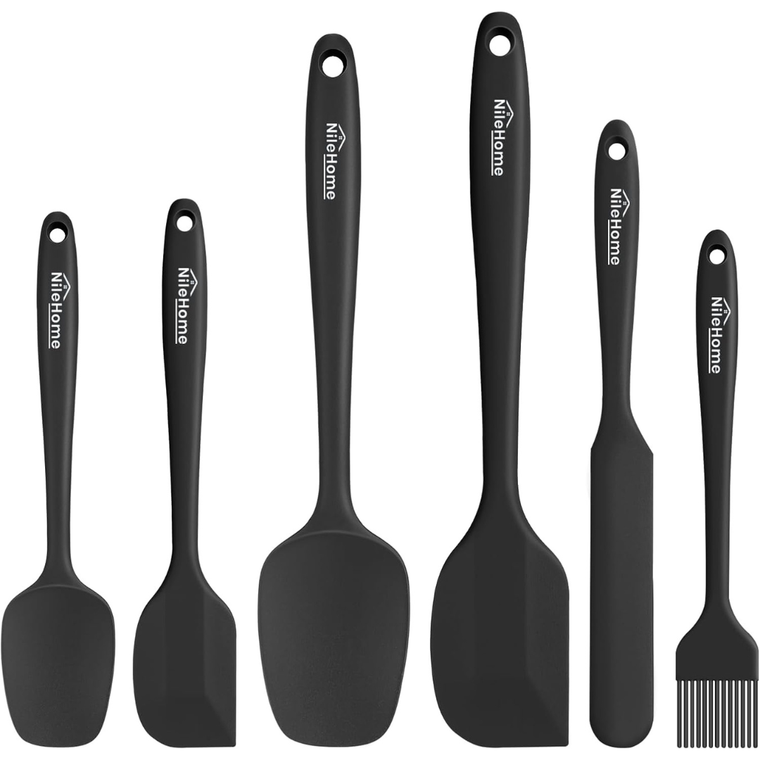 NileHome 6-Piece Silicone Spatula Set With Brush