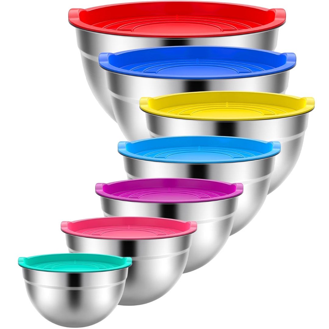 7-Piece Tinana Stainless Steel Mixing Bowls Set With Lids