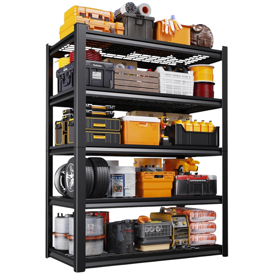 71" 5-Tier Adjustable Metal H Heavy-Duty Garage Storage Shelves