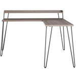 Union Rustic Vansant L-Shaped Metal Base Writing Desk