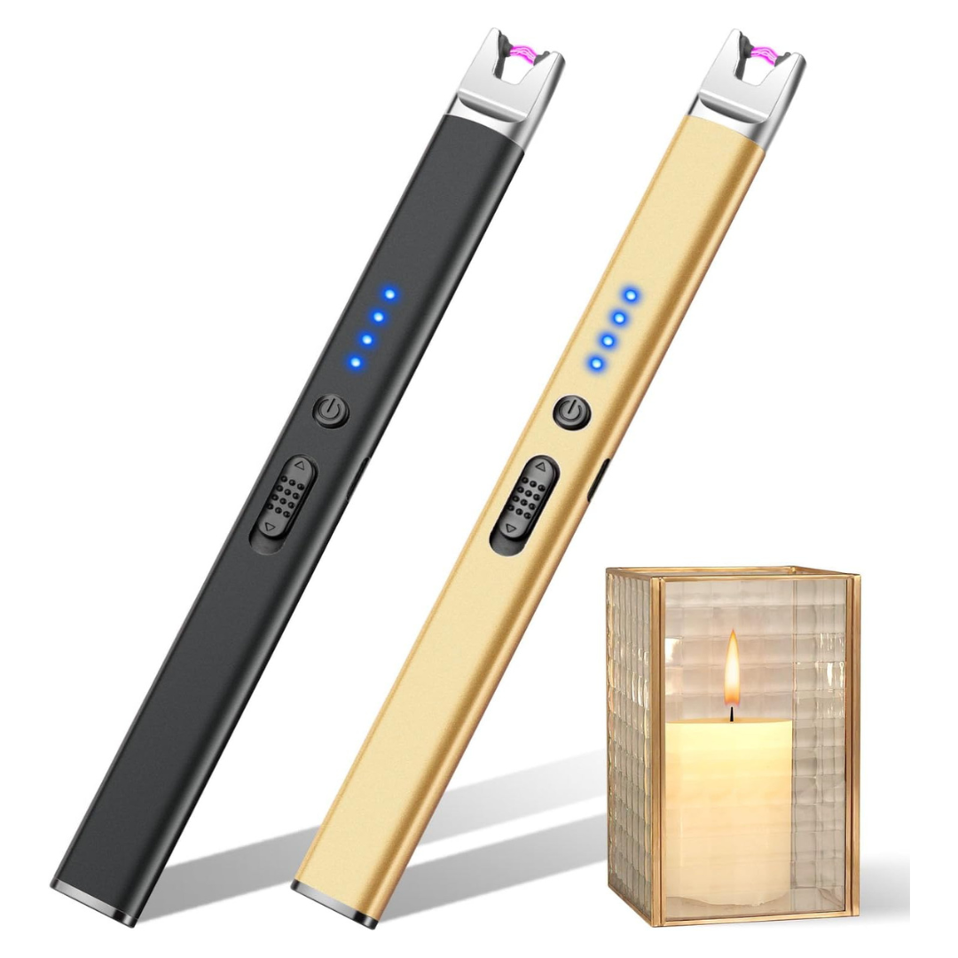 2-Pack USB Rechargeable Electric Plasma Arc Candle Lighters