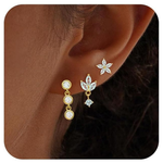 14K Gold Lightweight Dainty Small Hoop Earrings Set