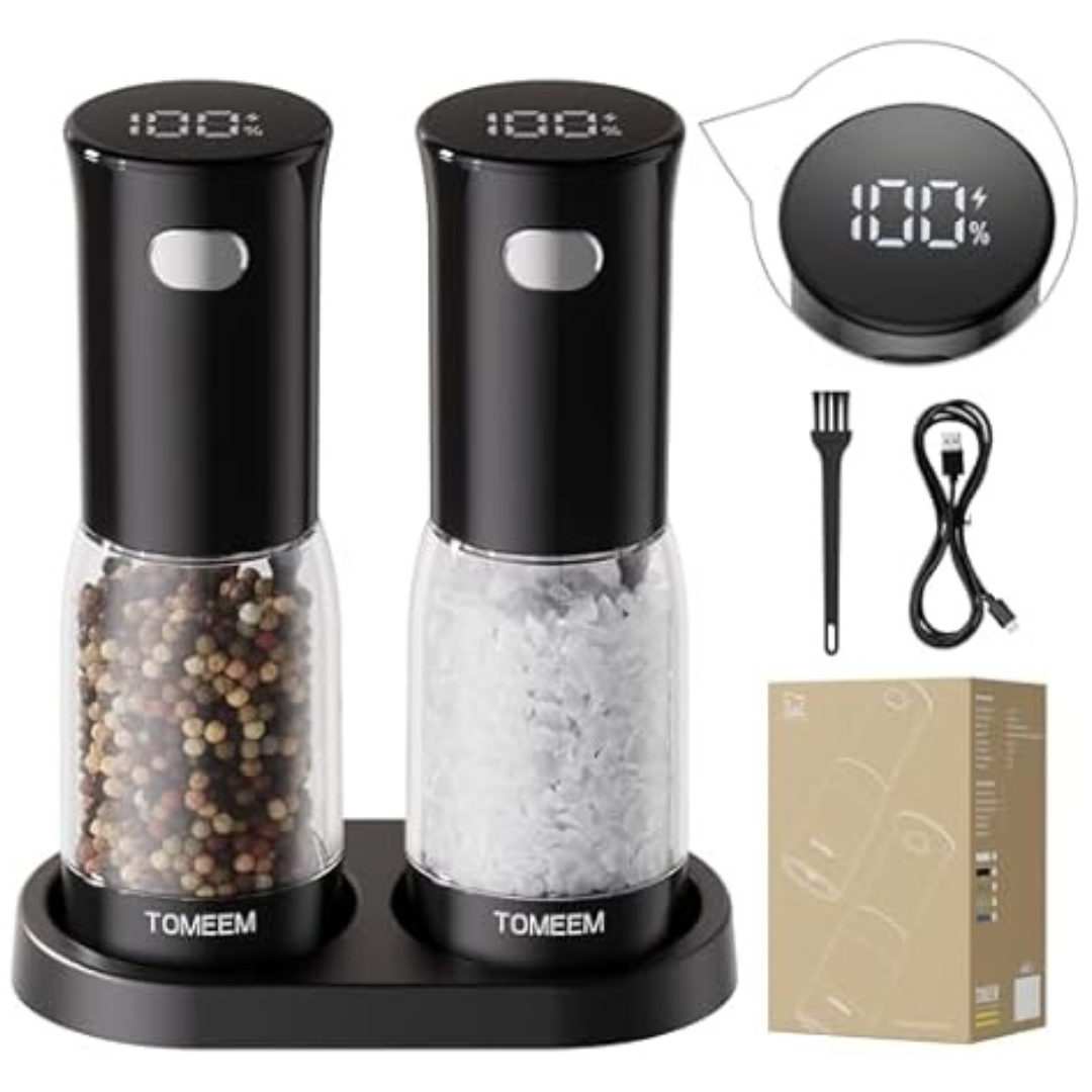 4.5-Oz Rechargeable Electric Salt & Pepper Grinder Set