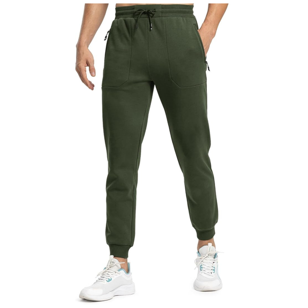 Men's Fleece Winter Warm Joggers Pants W/ Zipper Pockets (2 Colors)