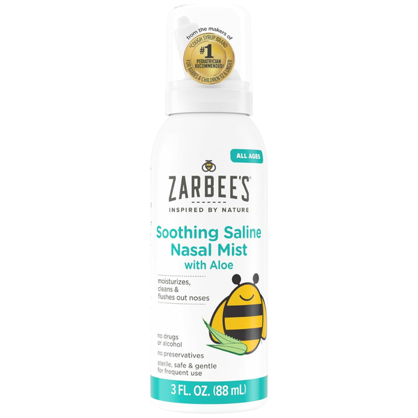 3 oz Zarbee's Soothing Saline Nasal Mist With Aloe For All Ages