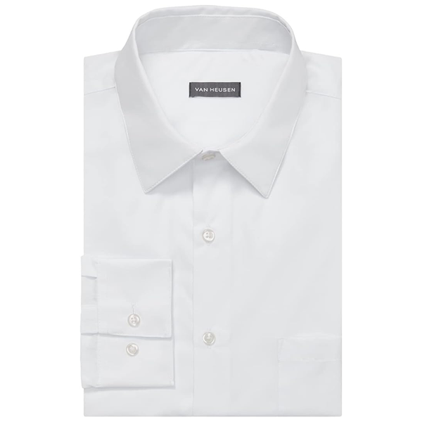 Van Heusen Men's Regular Fit Poplin Solid Shirt (16" Neck 34"-35" Sleeve)