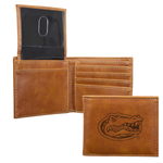 Rico Industries NCAA Florida Gators Brown Laser Engraved Bill-fold Wallet