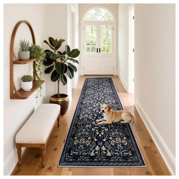 2' x 10' Washable Floral Boho Hallway Runner Rugs