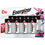 8-Pack Energizer MAX D Cell Alkaline Batteries