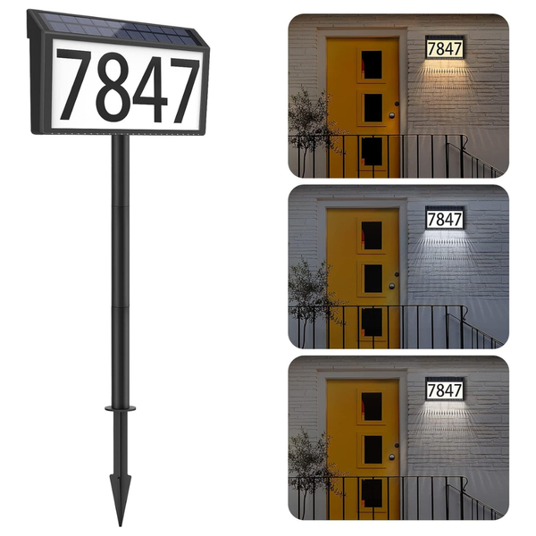 MAXvolador Solar Powered Address Sign House Plaque