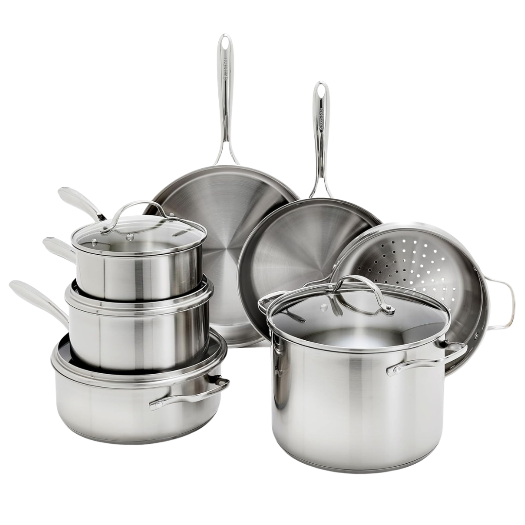 11-Piece GreenPan Stainless Steel Cookware Set