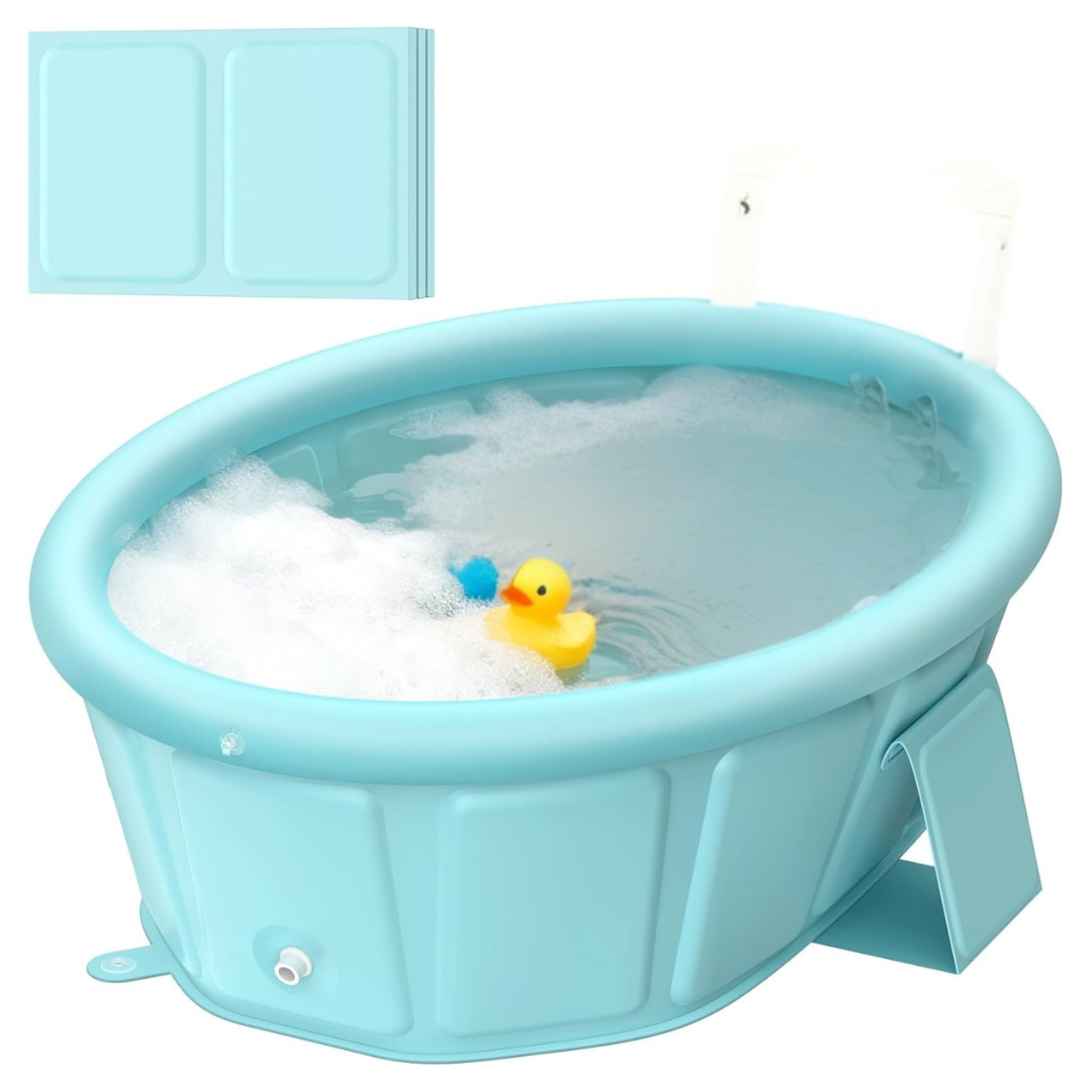 Extra Stable Infant Bath Tub With Inflatable Top Edge