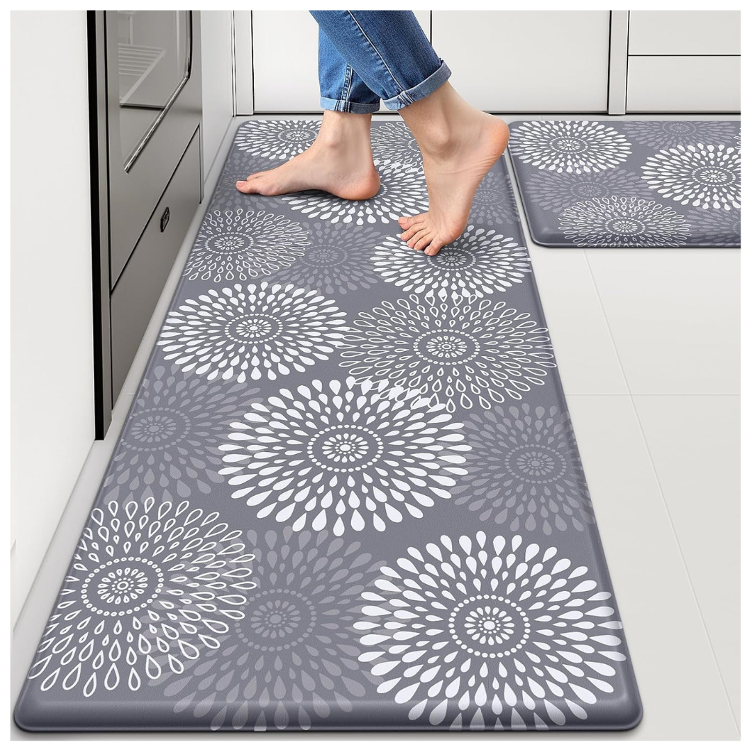 2 pcs Anti-Fatigue Cushioned Mats For Kitchen