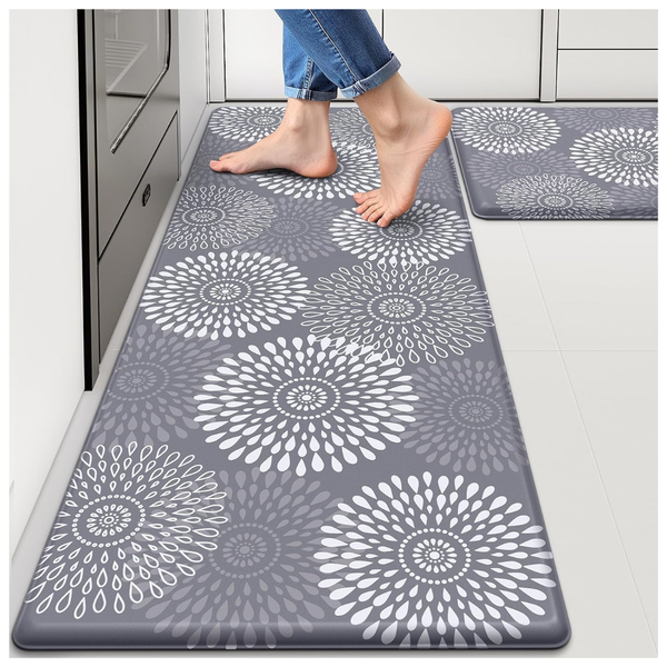 2 pcs Anti-Fatigue Cushioned Mats For Kitchen