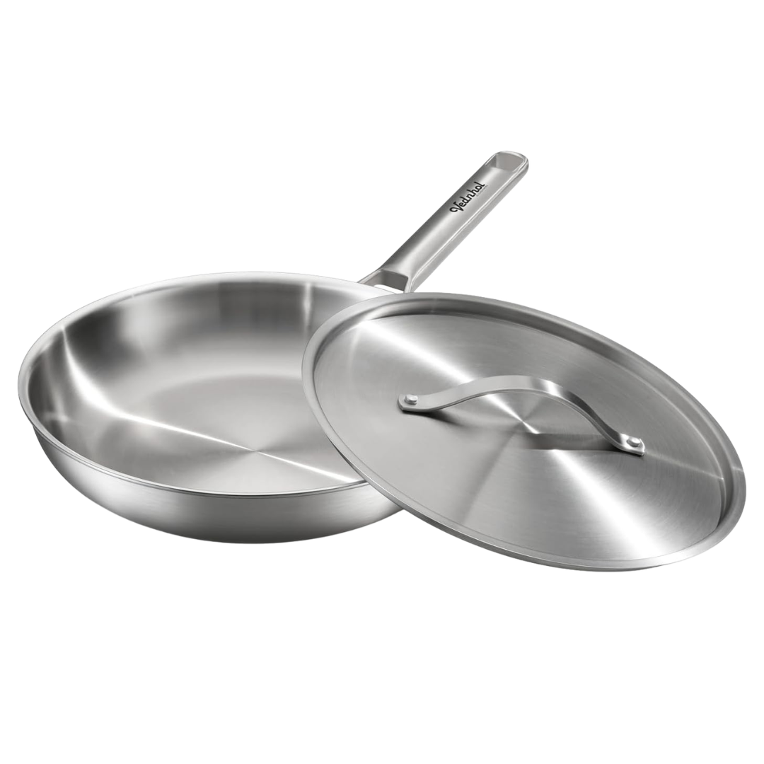 5-Qt. 12" Fully Clad Tri-Ply Stainless Steel Frying Pan W/ Lid