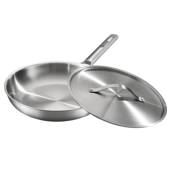 5-Qt. 12" Fully Clad Tri-Ply Stainless Steel Frying Pan W/ Lid