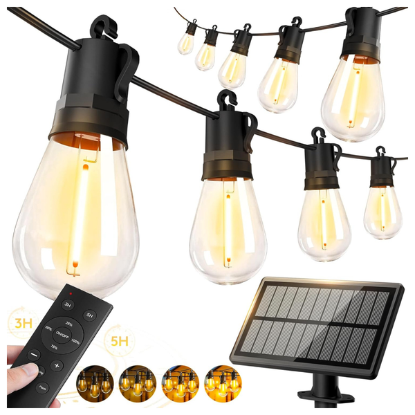50ft Waterproof Battery Operated Solar Powered String LED Lights