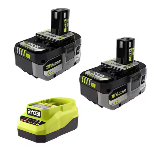 RYOBI ONE+ 18V Lithium-Ion Starter Kit W/ 2 Batteries & 2A Charger