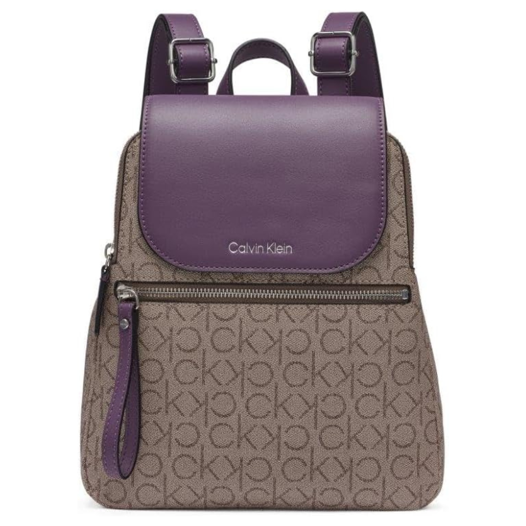 Calvin Klein Women's Elaine Signature Key Item Flap Backpack