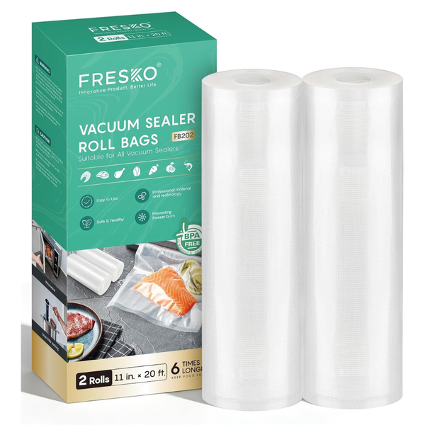 2-Pack 11" x 20' FRESKO Vacuum Sealer Bag Rolls