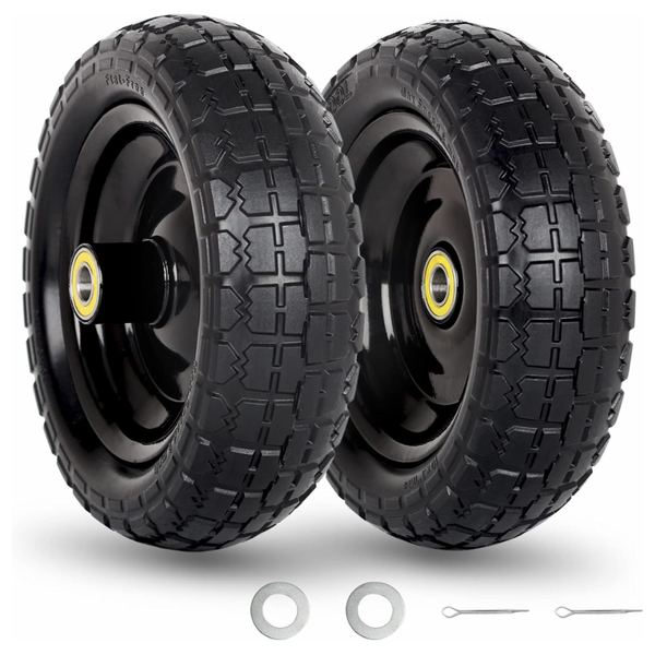 10" Flat-Free Solid Tire And Wheel Replacement