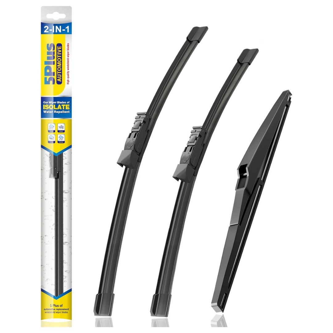 3-Pack 5 Plus Silicone Windshield Wiper Blades Replacement Set