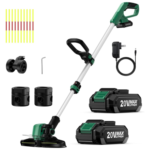 KIMO Weed Wacker Cordless Battery Powered W/ 2 x 2.0Ah Batteries