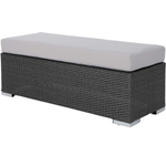 Christopher Knight Home Santa Rosa Wicker Bench W/ Water Resistant Cushion