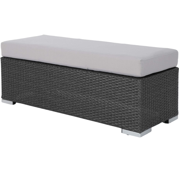 Christopher Knight Home Santa Rosa Wicker Bench W/ Water Resistant Cushion