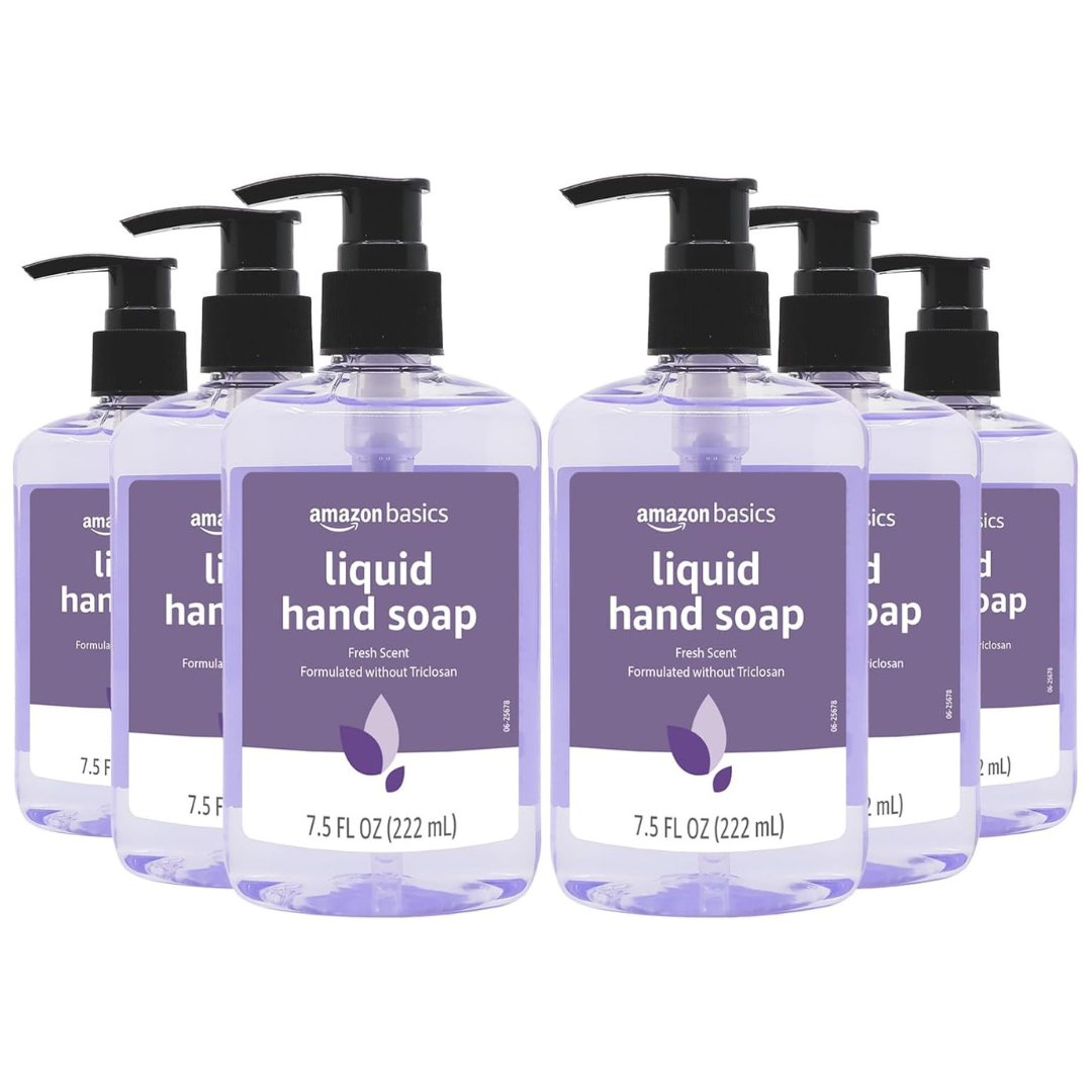 6-Pack 7.5-Oz Amazon Basics Solimo Original Liquid Hand Soaps
