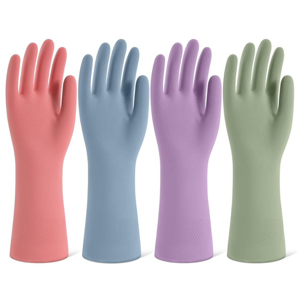 4 Pairs SIFANGKE Rubber Reusable Cleaning Gloves For Dishwashing
