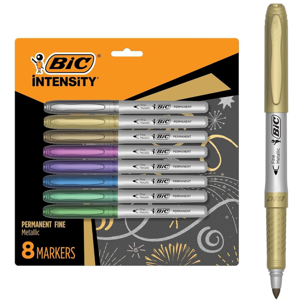 8-Count BIC Intensity Metallic Fine Point Permanent Markers