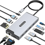 100W Hortore 12-in-1 USB Docking Station Dual Monitor with 2 HDMI