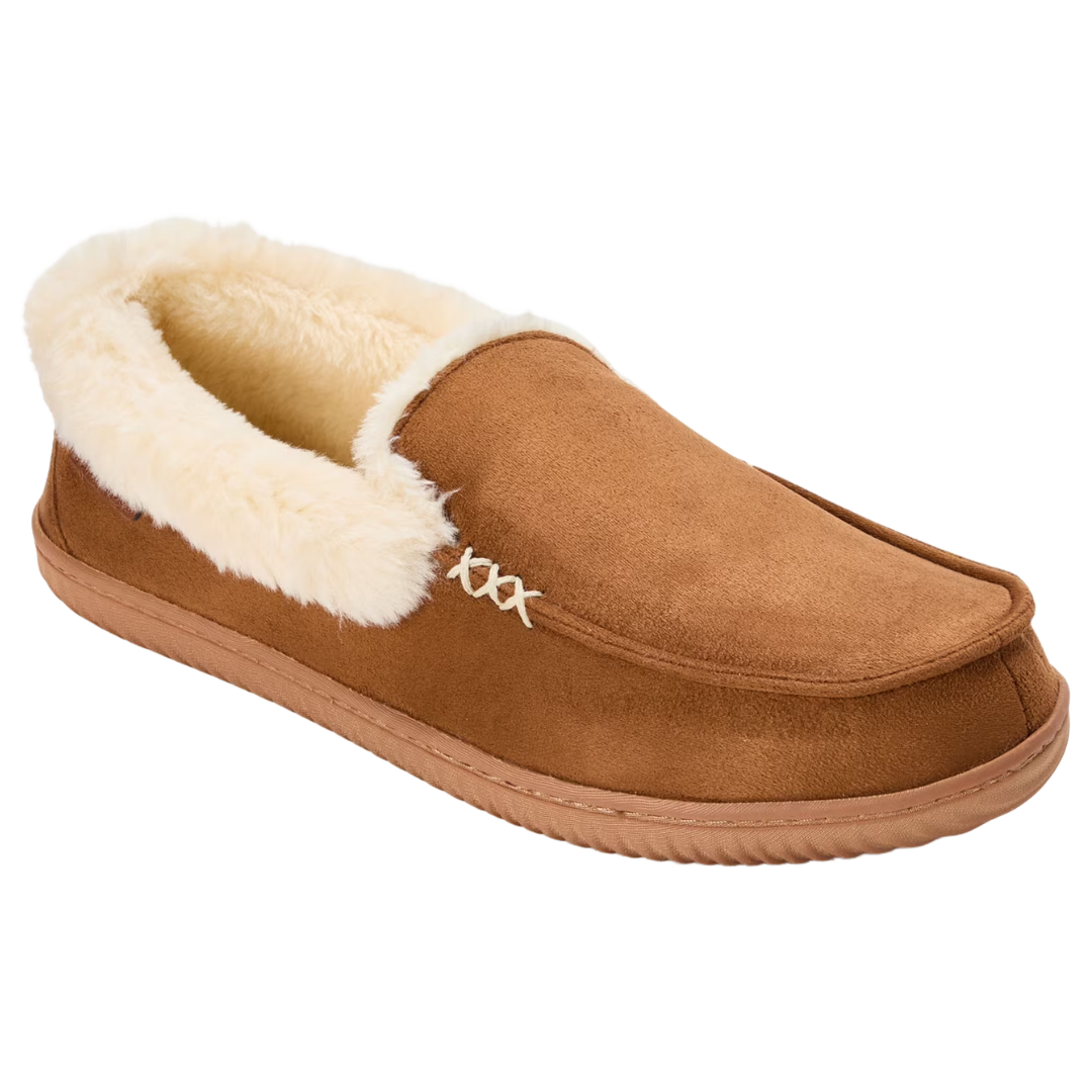Dearfoams Cozy Comfort Men's Cuffed Moccasin Slippers (3 colors)