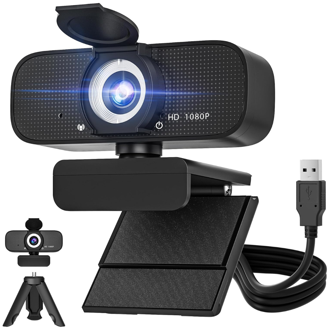 1080P HD Webcam with Auto Focus & Noise-Cancelling Microphone