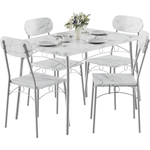 5-Piece VECELO Dining Table Set with Table and 4 Chairs