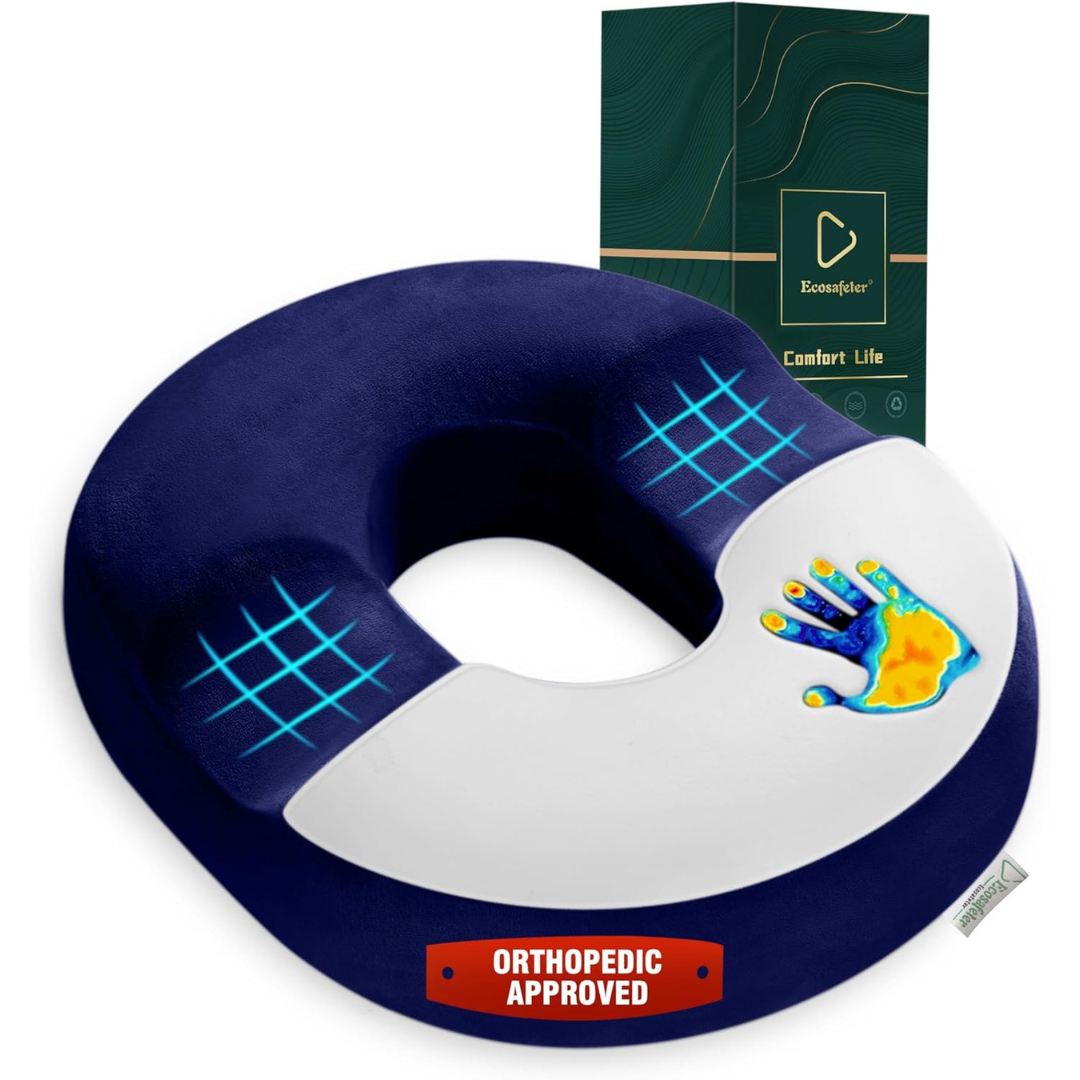Ecosafeter Donut Cushion Memory Foam Hemorrhoids Cushion