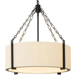 21" 5-Light Hand Woven Boho Rattan Chandelier