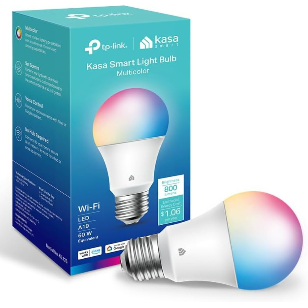 Kasa Smart Full Color Changing Dimmable Smart WiFi Light Bulb