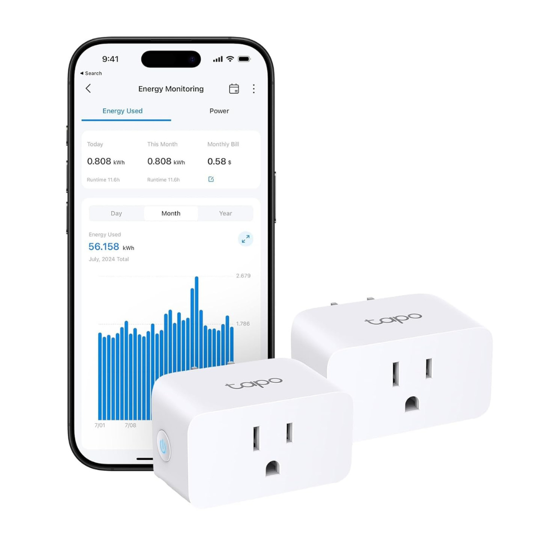 2-Pack TP-Link Tapo Smart Plug W/ Alexa & Google Home