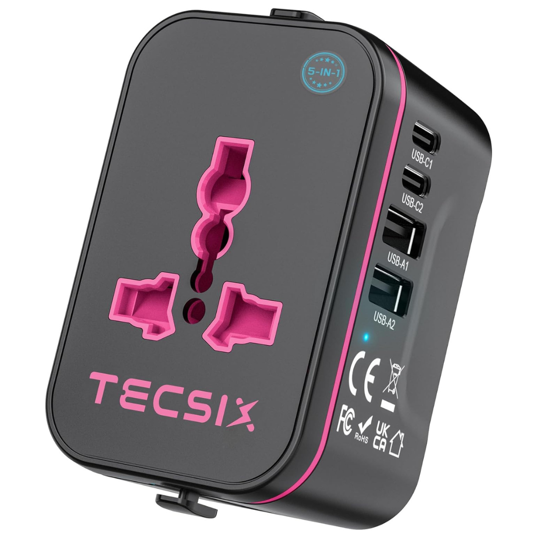 Tecsix Universal Travel Adapter W/ Multi Outlets