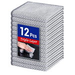 12-Pack 3-Layer Non-Scratch Multipurpose Steel Wire Dishcloths