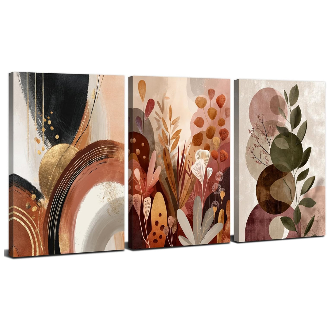 3 Pcs Abstract Bohemian Wall Art (12x16")