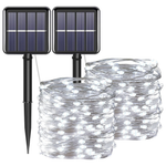 2 Pack 200LED 66ft 8 Modes Small Solar Powered Lights